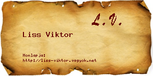 Liss Viktor névjegykártya